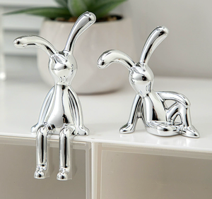 Lapin à longues oreilles, 1 pièce, ornement 3D DIY en résine motif animal, console centrale, décoration art déco, plaquage pastable, <span class=keywords><strong>objets</strong></span> décoratifs - Product Image 2
