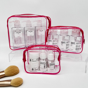 Semplice borsa trasparente trasparente per il trucco in PVC, custodia per trucco trasparente, custodia da viaggio, - Product Image 1