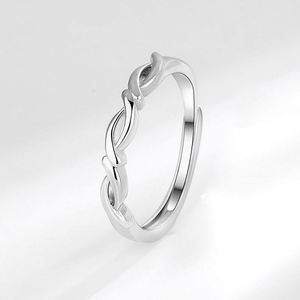 Anillos De Pareja Platinum Plated <b>Ring</b> Open Adjustable Geometric Interweave Cross Limitless <b>Couple</b> Wedding Engagement <b>Ring</b> - Product Image 5