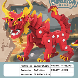 Cartoon Fire Dragon Model <strong>Puzzle</strong> <strong>Blocks</strong> 93pcs Children Assemble <strong>Dinosaur</strong> <strong>Eva</strong> <strong>Foam</strong> <strong>Puzzle</strong> Toys - Product Image 4