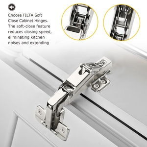 Thấp moq 175 độ giấu thủy lực 3D Gắn bản lề mạ niken mềm đóng cửa cửa tủ bản lề cho cửa không khung - Product Image 3