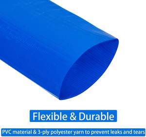 خرطوم مياه مسطح من البي في سي بطول 50 قدم وقطر 2 بوصة، 6 بار، مرن للري وتصريف المياه في الزراعة - Product Image 5