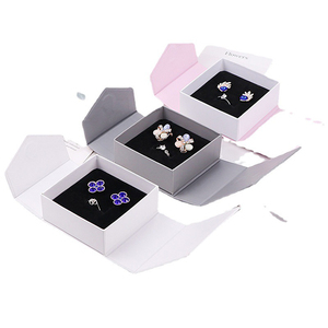 Wholesale Foldable Jewelry Packaging Box Magnetic Cardboard Paper Earring Ring Storage <b>Book</b> Shape Jewelry Gift <b>Boxes</b> With Ribbon - Product Image 5
