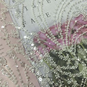 Lưới với pha lê đính cườm vải đá ren - Product Image 3