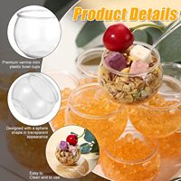 Bol en plastique rond jetable, petit bol transparent pour parfait, idéal pour les mariages, les événements, les anniversaires, les mousses, les puddings, les apéritifs