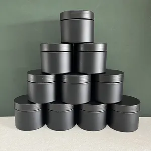 Matte PP/PET Black Jars Double Wall 3oz 5oz 6oz Face Makeup Plastic Cream Jar Cosmetic Body Scrub Butter Hair Pomade Packaging