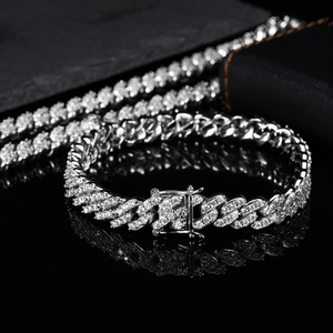 Manufactured Durable <b>Iced</b> <b>Out</b> Moissanite Cuban <b>Chain</b> Necklace with Luxury Shine for Men and Women Available for Sale - Product Image 5