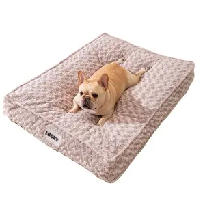 New Design Wholesale Hot Selling Custom Warm Square Luxury Removable Washable Plush Deep Sleeping Dog Cat Mats Pet Bed Cushion