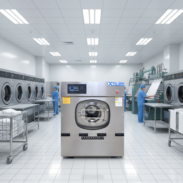 Hotel Linen Steam Washer 50kg Industrial Fully Automatic Washer Extractor for Wool Pillow Cases Stainless Steel 304