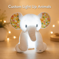 Peluche lumineuse personnalisée, adorable capybara, éléphant, ours, animal en peluche LED clignotant, cadeau pour enfants, vente en gros, OEM personnalisé