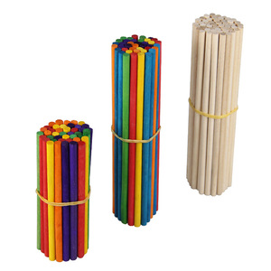 Varillas de Madera para Manualidades, Palitos de Bambú - para Manualidades, Varillas de Madera Dura para Educación Matemática, Material Escolar - Product Image 2