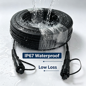 Cable de Fibra Óptica para Exteriores, Impermeable IP67, Cable de Conexión FTTH, Cable de Fibra Óptica Preconectado para Redes 5G FTTx - Product Image 1