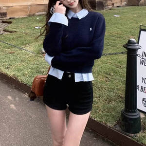 <span class=keywords><strong>Maglioni</strong></span> da <span class=keywords><strong>donna</strong></span> ricamati con logo del marchio Patchwork a maniche lunghe a maniche lunghe da ragazza sexy - Product Image 4