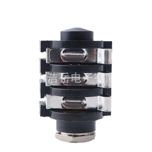 Conector de Teléfono de 6.35mm para Montaje en Panel, Conector de Audio y Video de 6 Pines, Negro - Product Image 1