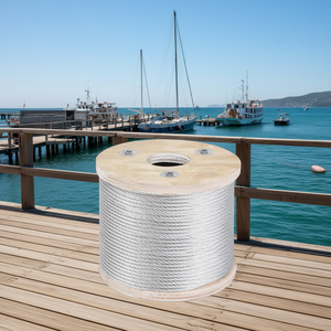 ราวจับสแตนเลสแบบสายเคเบิล DB Wholesale ขนาด 3/16 นิ้ว ยาว 250 ฟุต เกรด 304 สำหรับงานทางทะเล แบบ 7x19 Strand รับน้ำหนักได้ 3700 ปอนด์ ผ่านกระบวนการ Passivation Finish - Product Image 2