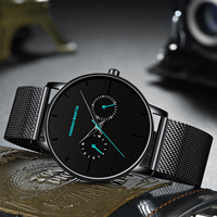 Montres Hannah Martin 150, cadran simple multifonction, montres pour hommes en acier de haute qualité, bracelet en maille, étanches, Reloj Hombre