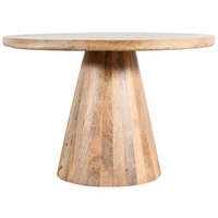 Table à manger moderne en bois de manguier massif de qualité supérieure, écologique, avec base sculpturale, finition naturelle, pour appartement, hôtel, école