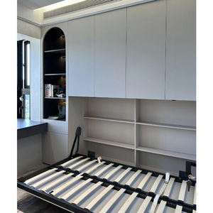 <span class=keywords><strong>Cama</strong></span> <span class=keywords><strong>de</strong></span> armario doble integrada <span class=keywords><strong>de</strong></span> estilo moderno, marco <span class=keywords><strong>de</strong></span> acero <span class=keywords><strong>de</strong></span> madera maciza <span class=keywords><strong>de</strong></span> roble, <span class=keywords><strong>cama</strong></span> <span class=keywords><strong>de</strong></span> Murphy <span class=keywords><strong>de</strong></span> almacenamiento plegable con tapa oculta multifuncional - Product Image 3