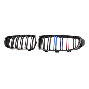 LUMA 13-20 Double Slat Brillant Noir Mat Chrome Couleur M pour <span class=keywords><strong>BMW</strong></span> Série 4 ABS Grill F32 F33 <span class=keywords><strong>F36</strong></span> 2013-2020 Grille de pare-chocs avant - Product Image 3