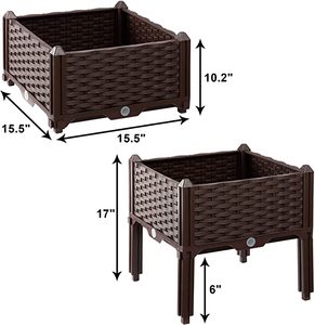 Jardinera Elevada con Sistema de Autorriego, Kit de Macetas de Plástico para Exteriores, Patio, Terraza, Balcón, para Uso en el Hogar y el Jardín - Product Image 1