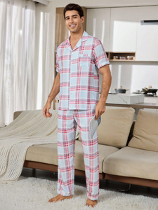 Wholesale Man Sleepwear Long Sleeve Pyjamas Soft Bamboo Cotton Men Pajamas Loungewear Sets Men's <b>Clothes</b> - Product Image 4