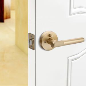 प्राइवेसी लॉक के साथ ब्लैक मैट एंट्री डोर हैंडल सेट, घुंघराले हैंडल के साथ लक्जरी आधुनिक ब्रास डोर लॉक सेट - Product Image 3