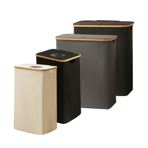 Cesto de lavandería plegable estrecho delgado para <span class=keywords><strong>ropa</strong></span>, cesto de lavandería de bambú con bolsa interior extraíble - Product Image 6