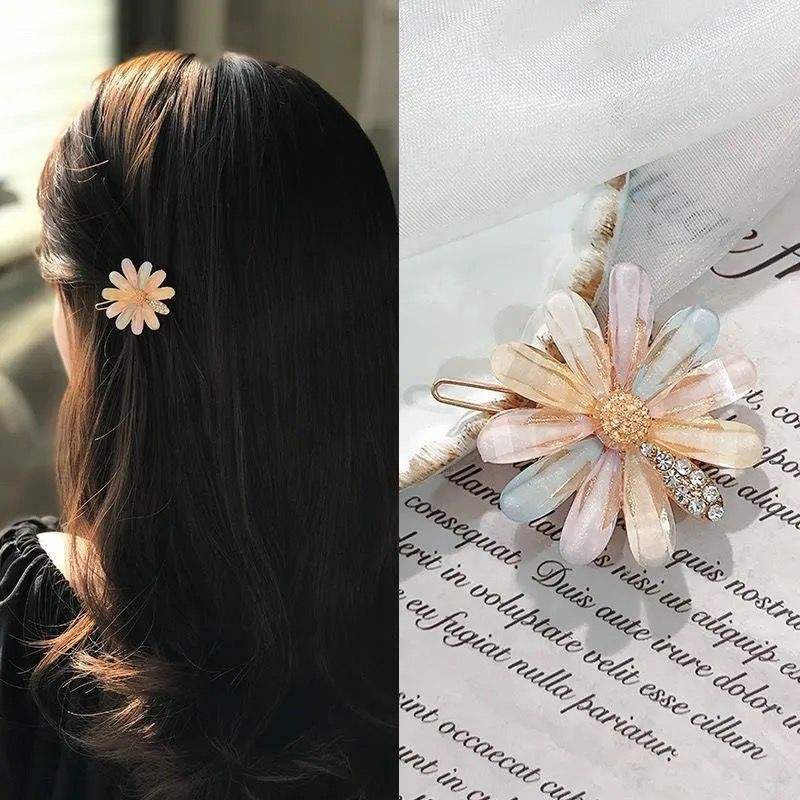 Popularity Women's Hair Clips Hairpins Rhinestone Petal Flowers Design Fashion Sweet Girls Hair Accessories Womens Hair Clip Set