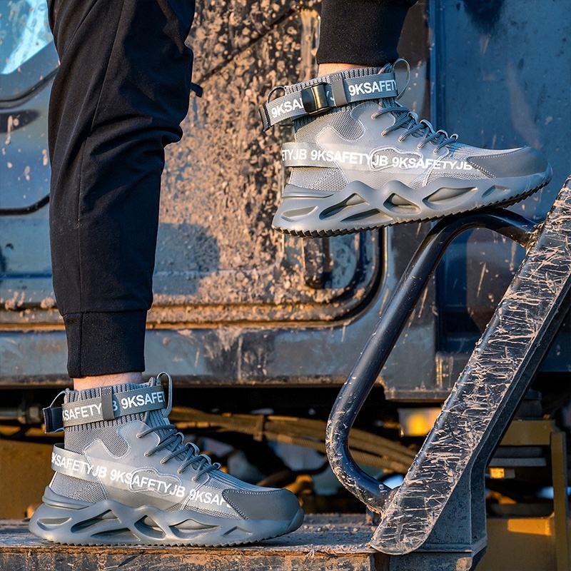 Zapatos de seguridad antideslizantes para hombre, botas de trabajo baratas