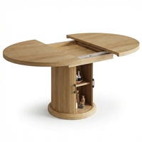 Table à manger ovale extensible en bois de style nordique, gain de place, 47"-63", pour 4 à 8 personnes