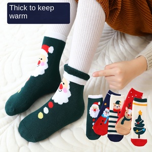 Christmas Festival <strong>Socks</strong> for Boys Girls Winter Red New Year <strong>Warm</strong> Towel Thickened Terry Xmas <strong>Socks</strong> for Children - Product Image 2