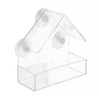 Acrylique Transparent Fenêtre Mangeoire À Oiseaux Plateau Maison D'oiseau Mangeoire Pour Animaux De Compagnie Ventouse Installation Maison Type Mangeoire