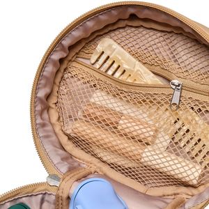 Estuche de <span class=keywords><strong>Maquillaje</strong></span> Profesional de Lujo Personalizado en Cuero PU, Organizador de Cosméticos en Forma de Cilindro Redondo con Porta <span class=keywords><strong>Brochas</strong></span> para Artistas - Product Image 3