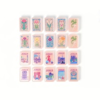 160 tuiles de mahjong en acrylique rose, modernes et luxueuses, pour 4 joueurs, durables, personnalisables, pour usage domestique, jeu de table portable, idéal pour les voyages