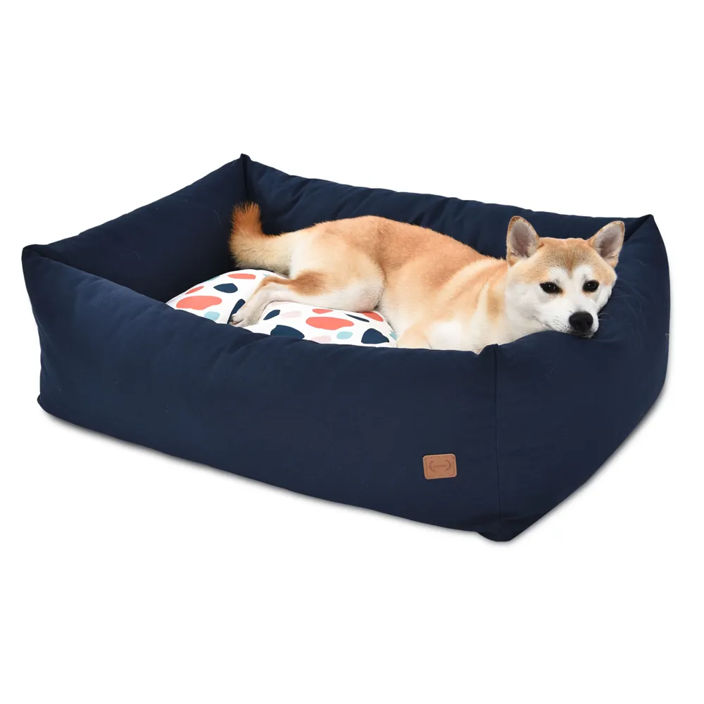 Removable Outer Cover Canvas Dog Bed Tough Durable Pet Kennel Beds For Small Medium Size Dogs with Non-slip bottom