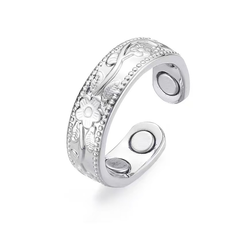 Flower silver, 4 magnetic