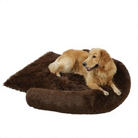 Coussin de canapé rectangulaire en peluche pour chien et chat, amovible et lavable, tapis d'intérieur pour animaux de compagnie, chaud pour l'hiver
