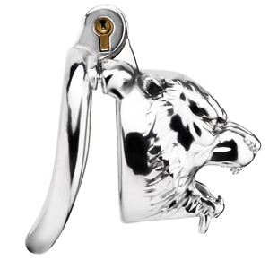 Jaula de Castidad Masculina FRRK con Cabeza de Tigre, Dispositivo de Castidad Estilo Animal, Jaula de Castidad con Candado, Juguetes Sexuales de Bondage para Hombres - Product Image 4