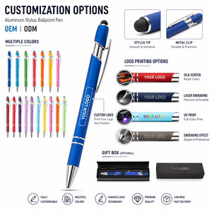 Custom Aluminum Touchscreen <b>Ballpoint</b> <b>Pen</b> Soft Grip Stylus <b>Pen</b> With Printed Logo For Corporate Promotion And Trade Show Gifts - Product Image 4