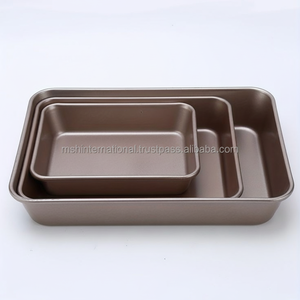 กระทะขนมปังแบบไม่ติดกระทะทำจากเหล็กคาร์บอนกระทะสำหรับอบเค้กสีทอง - Product Image 1