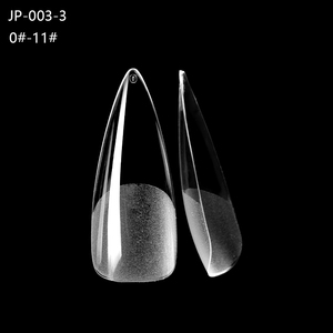 Long Stiletto Half Frosted ABS <b>Nail</b> Tips Clear Artificial <b>Nail</b> Tips Custom Logo Package - Product Image 1