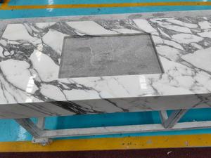 Venta caliente, nuevo diseño de lujo, Arabescato, <span class=keywords><strong>piedra</strong></span> de mármol blanco, doble fregadero, tocador independiente, conjunto de muebles de baño - Product Image 5