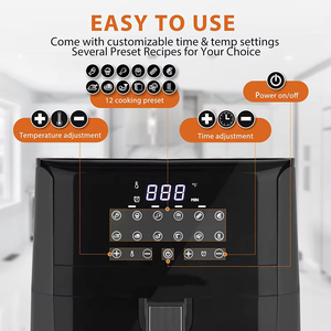 Freidora de Aire Digital de 220-240 V y 1400 W con Gran Capacidad de 5 L y 8 Funciones de Cocción, Freidora de Aire Inteligente - Product Image 2