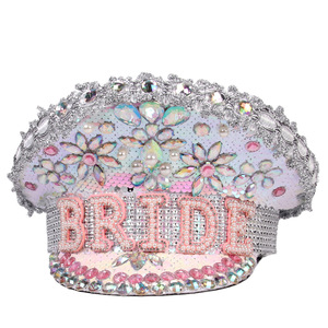 Sombrero de Capitán con Lentejuelas y Pedrería, Estilo Marinero <span class=keywords><strong>Militar</strong></span> Brillante, para Despedida de Soltera, <span class=keywords><strong>Accesorios</strong></span> para Mujer - Product Image 2