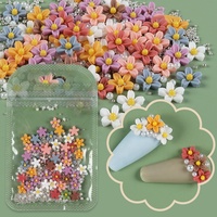 Cinq pétales fleur marguerite givré couleur jaune coeur fleur perle mélangée bricolage Nail Art charme bijoux décoration accessoires