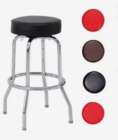 Tabouret de bar moderne pivotant à 360 degrés avec base chromée pour bar à domicile, restaurant, hôtel, centre commercial, atelier