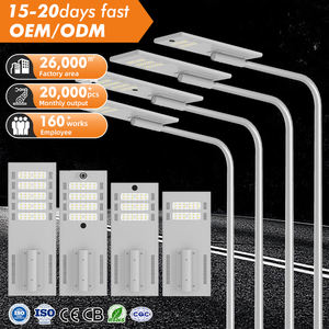 AORUITAI Lampadaire extérieur étanche IP65 60 120 180 240 300 360 420 W Lampadaire solaire LED intégré à bras incurvé - Product Image 1