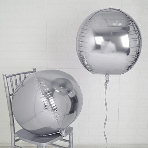 Feliz cumpleaños Color metálico Metal plata luz dorada 10 12 15 18 22 32 50 60 pulgadas forma redonda <span class=keywords><strong>globo</strong></span> 4D <span class=keywords><strong>globo</strong></span> de papel de aluminio - Product Image 6