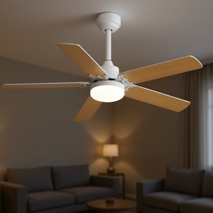 Ventilador de techo LED de 42 pulgadas con 5 aspas y luz, control remoto, diseño moderno para sala de estar y dormitorio - Product Image 2