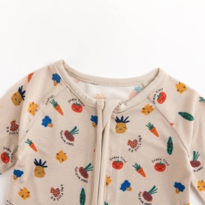 ミオジン卸売ストレッチバンブーベビー寝巻き：在庫ありダブルジッパーロンパース、複数GSM＆カスタムロゴ入り、ベビーブティック向け - Product Image 6